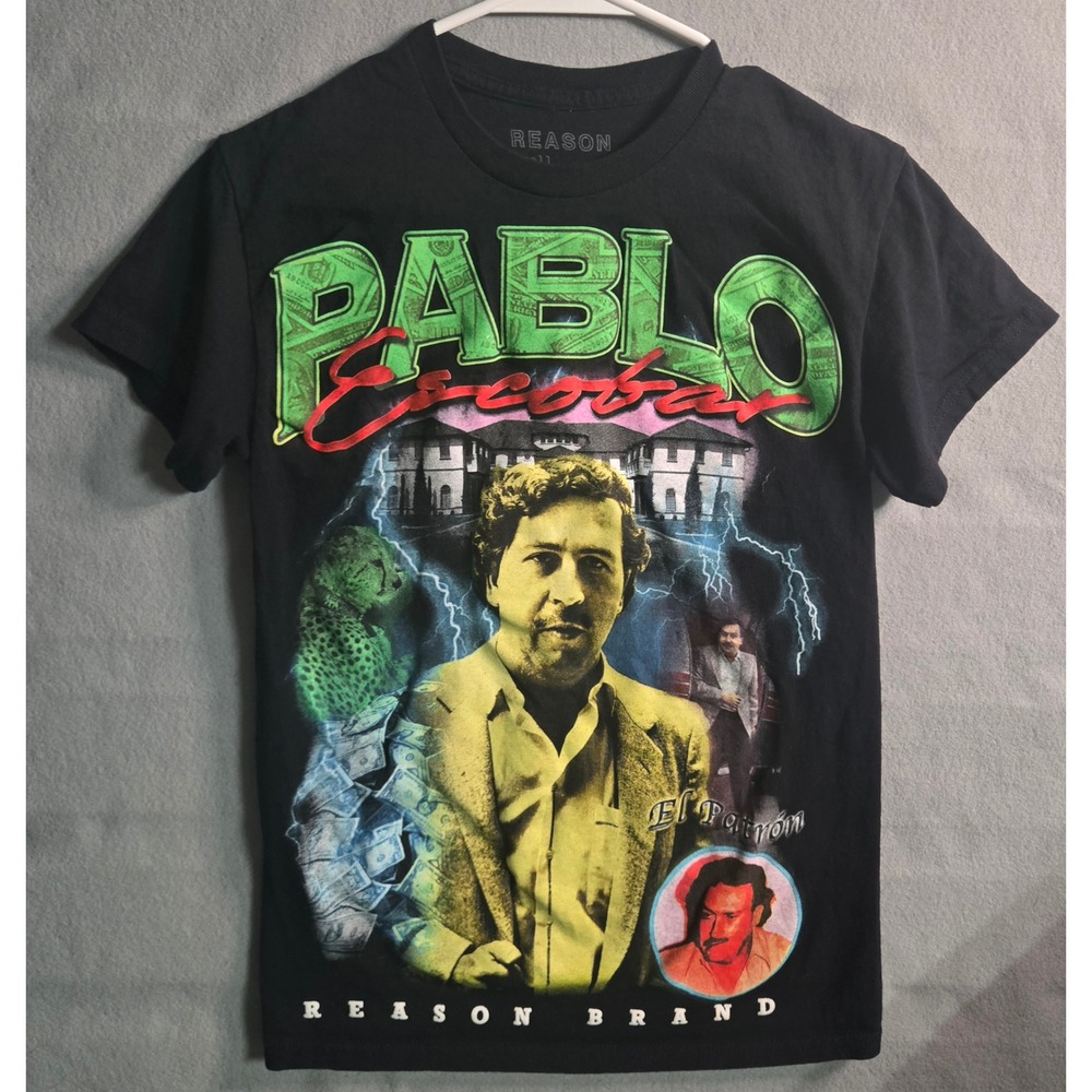 Reason‎ Clothing Pablo Escobar El Patron Graphic T-Shirt Black Mens Small Narcos